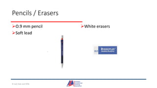 Pencils / Erasers
O.9 mm pencil
Soft lead
White erasers
© Jack Dale and CRYA
 