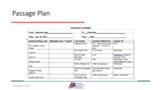 Passage Plan
© Jack Dale and CRYA
 