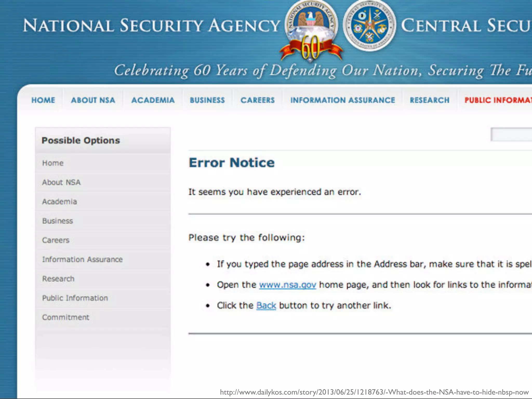 http://www.dailykos.com/story/2013/06/25/1218763/-What-does-the-NSA-have-to-hide-nbsp-now
 