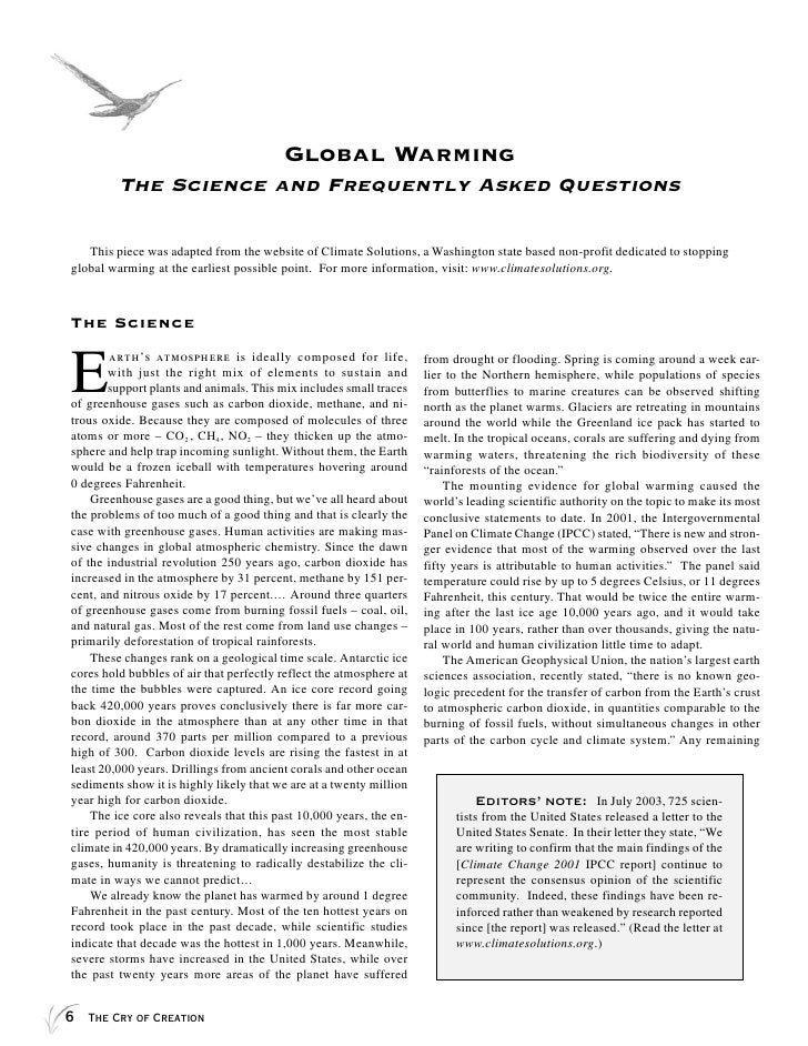 global warming essay questions