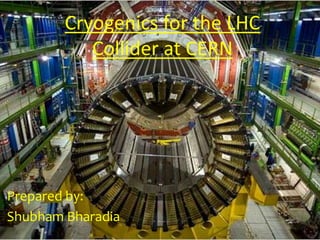 Cryogenics for the LHC
Collider at CERN
Prepared by:
Shubham Bharadia
 