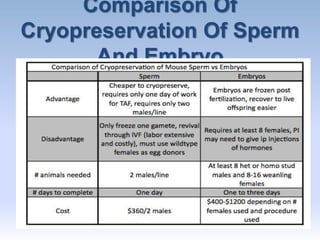 Comparison Of
Cryopreservation Of Sperm
And Embryo
 