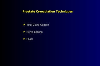 Prostate Cryoablation Techniques ,[object Object],[object Object],[object Object]