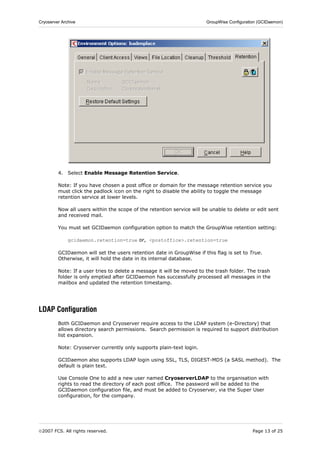 Cryoserver Configuring Groupwise | PDF