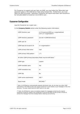 Cryoserver Configuring Groupwise | PDF
