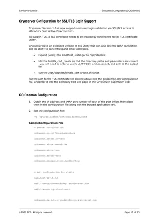 Cryoserver Configuring Groupwise | PDF
