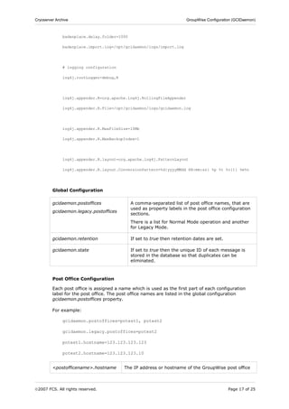 Cryoserver Configuring Groupwise | PDF