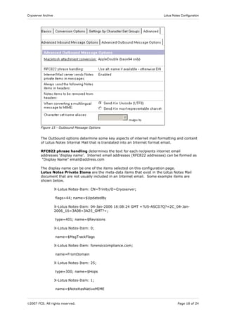 Cryoserver Configuring Lotus Notes | PDF