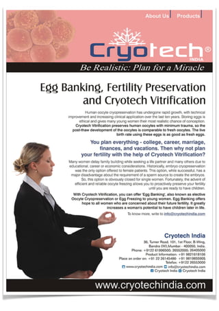 Egg Freezing - Fertility Preservation - Cryotech Vitrification