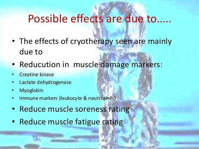 what are the physiological effects of cryotherapy
