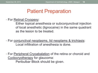Cryotherapy in Ophthalmology | PPTX