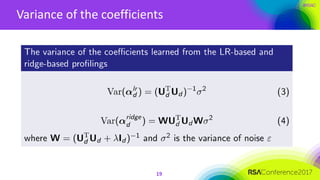 #RSAC
Variance of the coefficients
19
 