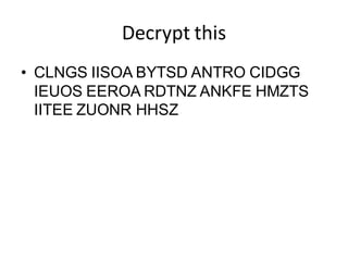 Cryptanalysis - basic ciphers and a bit more | PDF