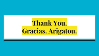 Thank You.
Gracias. Arigatou.
 