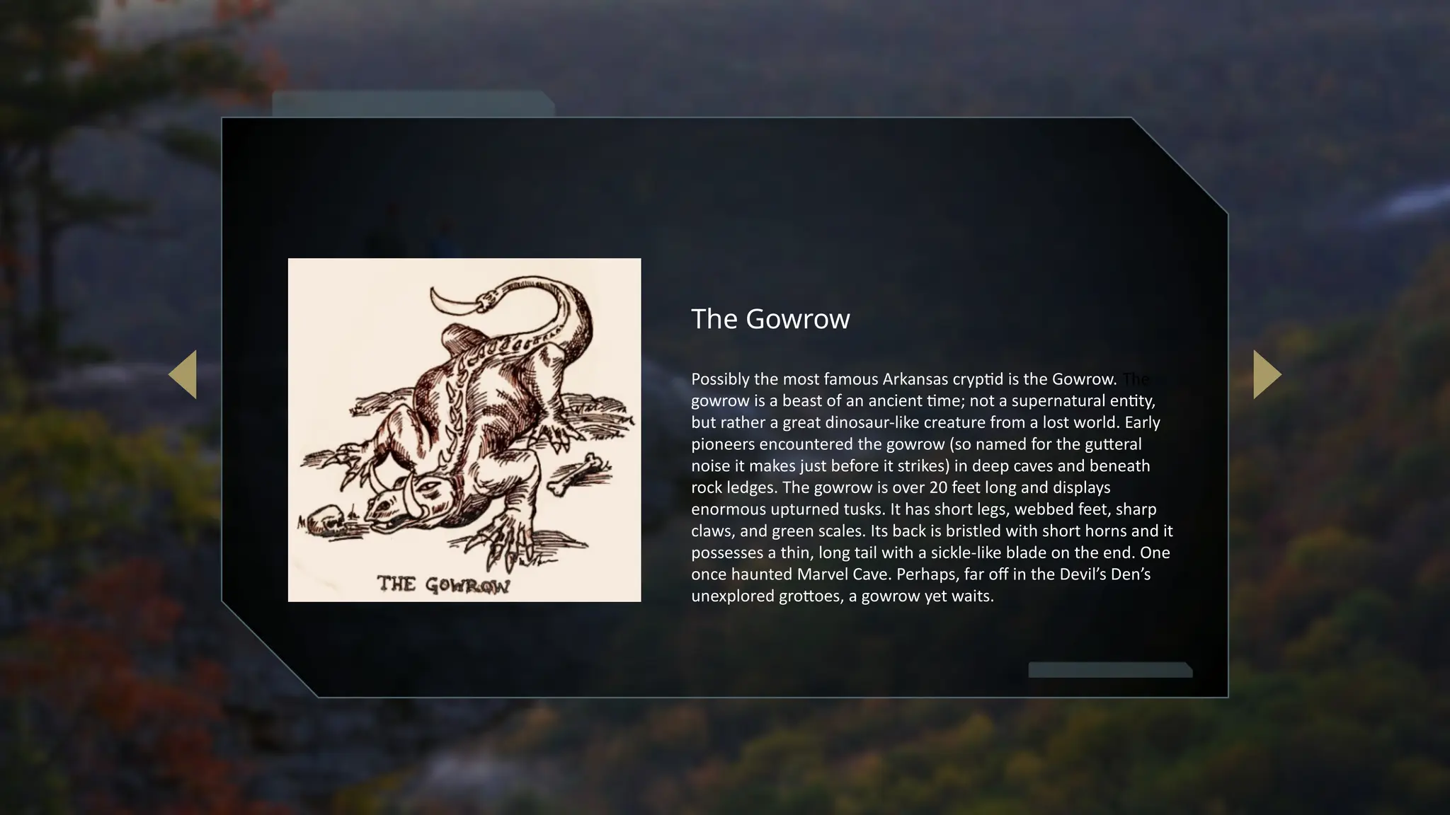 Various imagined cryptids and folkloric creatures from Arkansas | PPTX