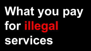 What you pay
for illegal
services
 