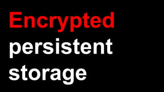Encrypted
persistent
storage
 