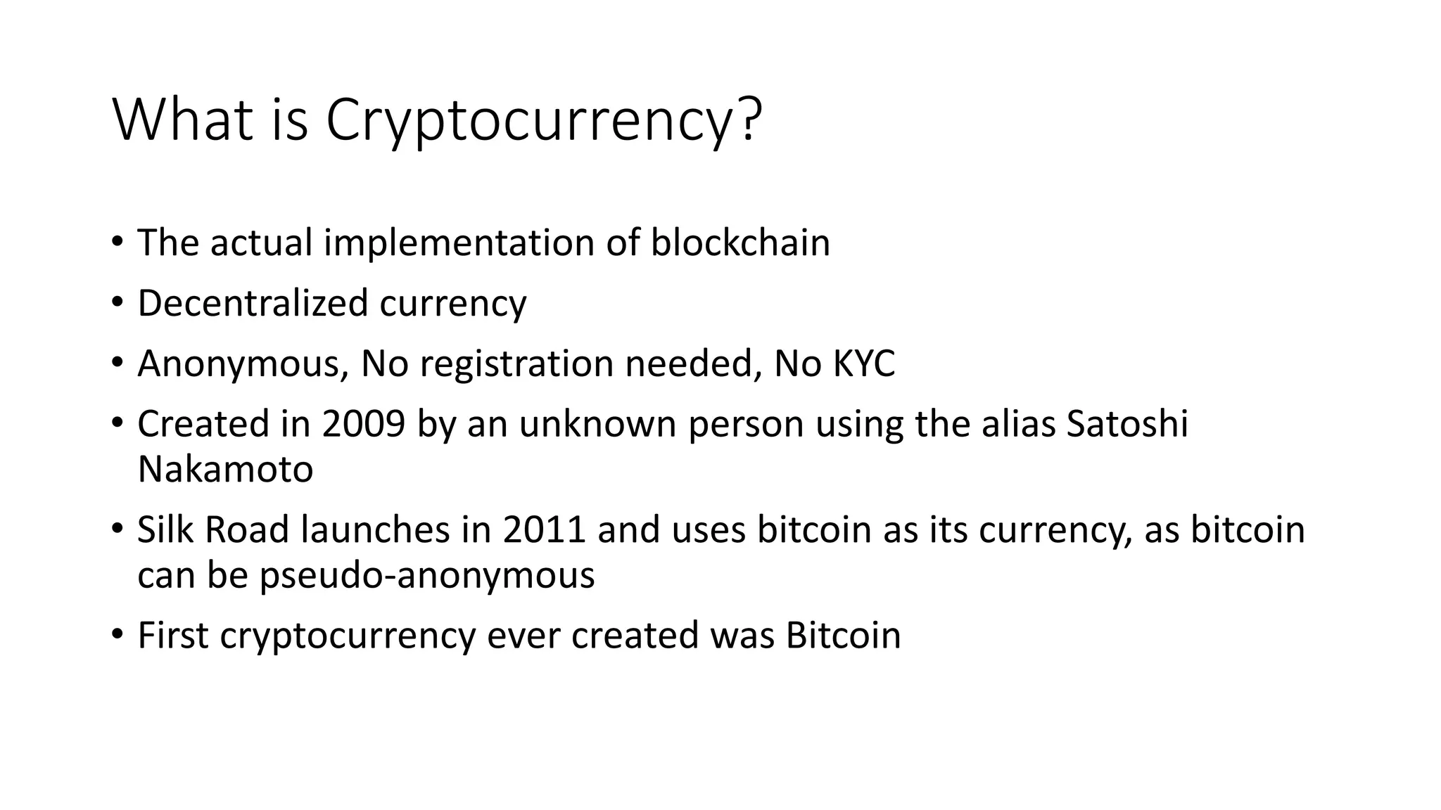 Cryptocurrency; The future of Money? | PPTX