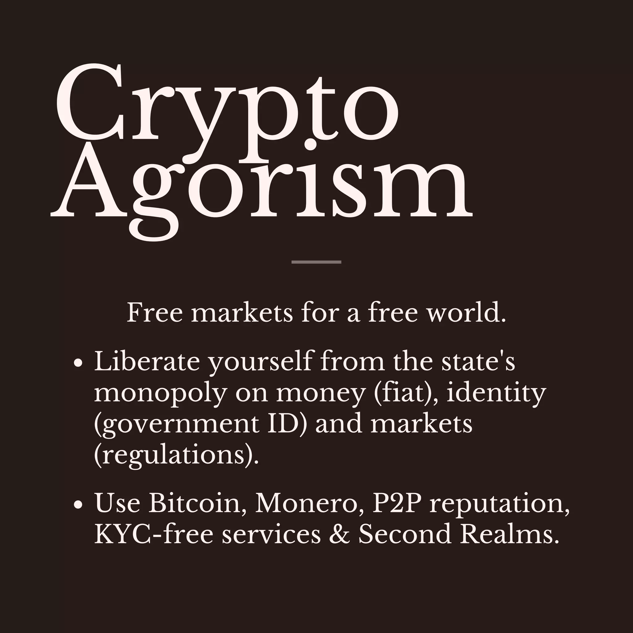Crypto Agorism - Free the markets, free the world | PDF