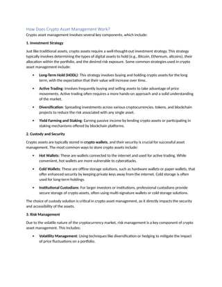 Crypto Asset Management: A Comprehensive Guide to Managing Digital ...