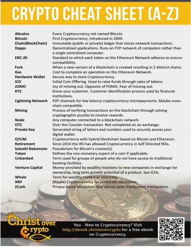 Cryptocurrency Cheat Sheet [AZ]