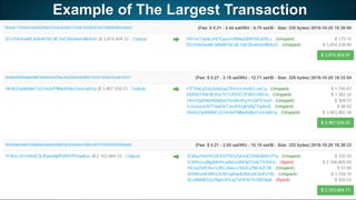 102August 2019 Crypto, Bitcoin & Blockchain
Example of The Largest Transaction
 