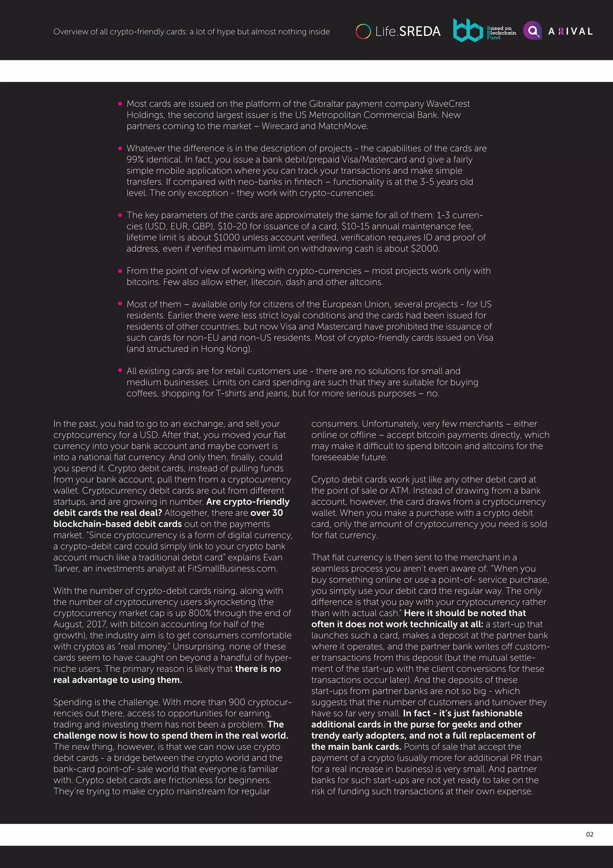 All 25 Crypto-Friendly Bank Cards | PDF