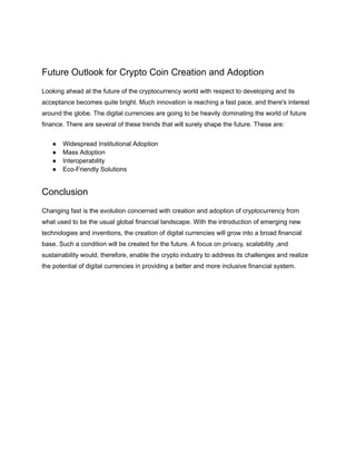 Crypto coin Creation and Adoption_ Emerging Trends 2025 | PDF