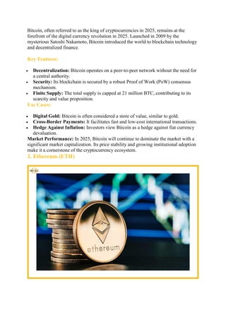 Top 7 CryptoCurrencies in 2025: An In-Depth Analysis | Business Wolf ...