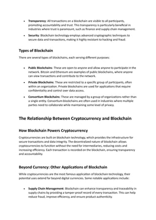 Cryptocurrency and Blockchain: Shaping the Future of Finance | PDF