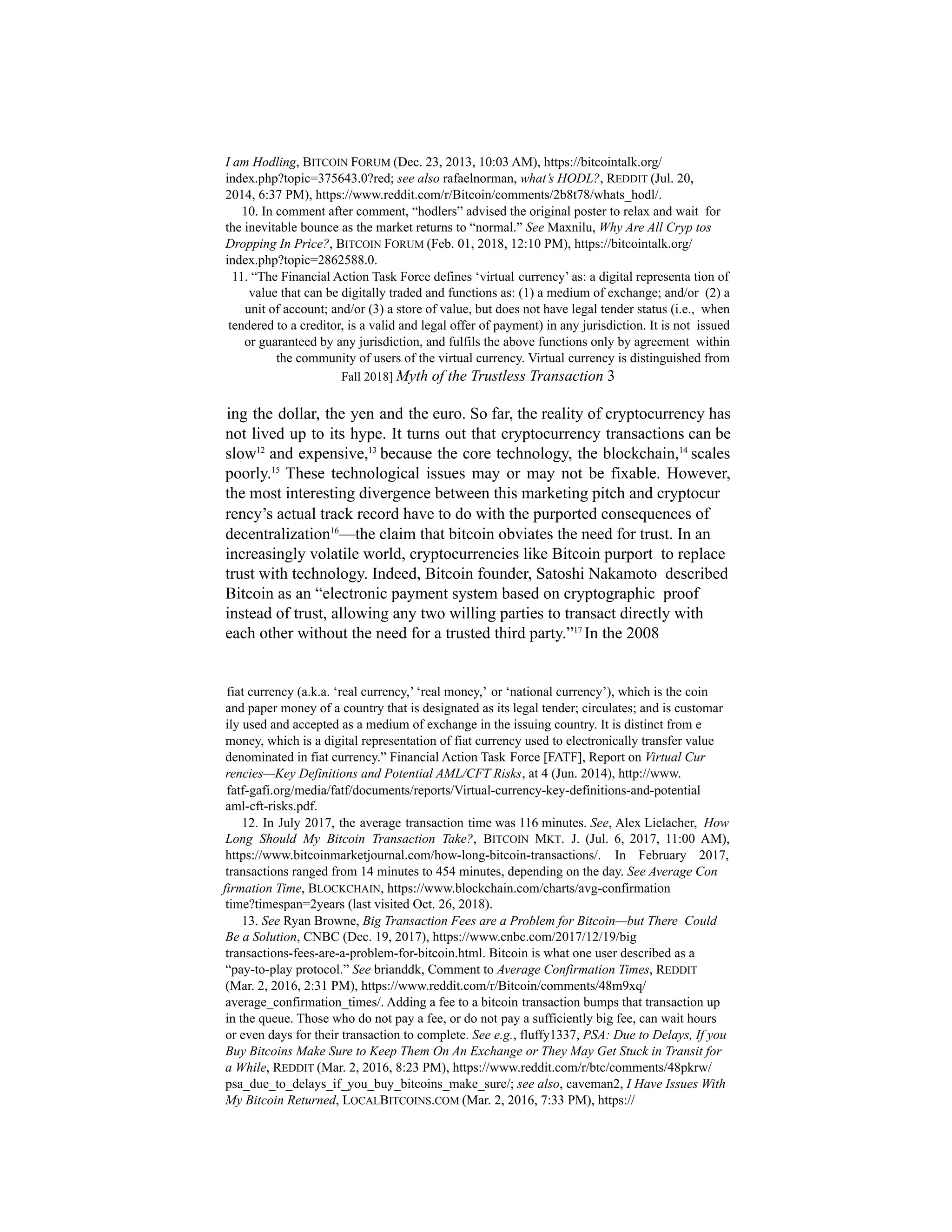 Cryptocurrency and the myth of the trustless transaction | PDF