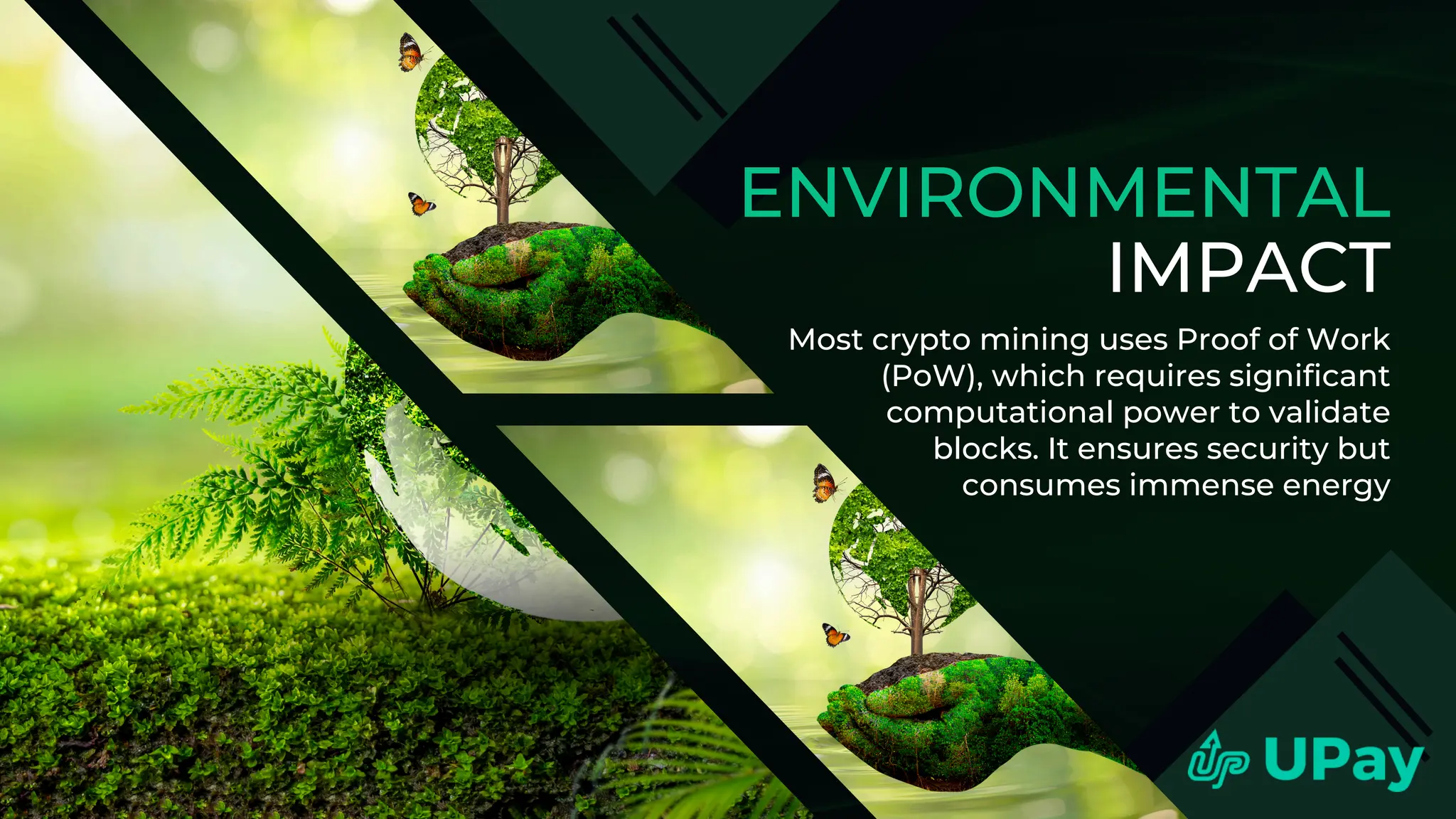 ENVIRONMENTAL
IMPACT
Most crypto mining uses Proof of Work
(PoW), which requires significant
computational power to validate
blocks. It ensures security but
consumes immense energy
 