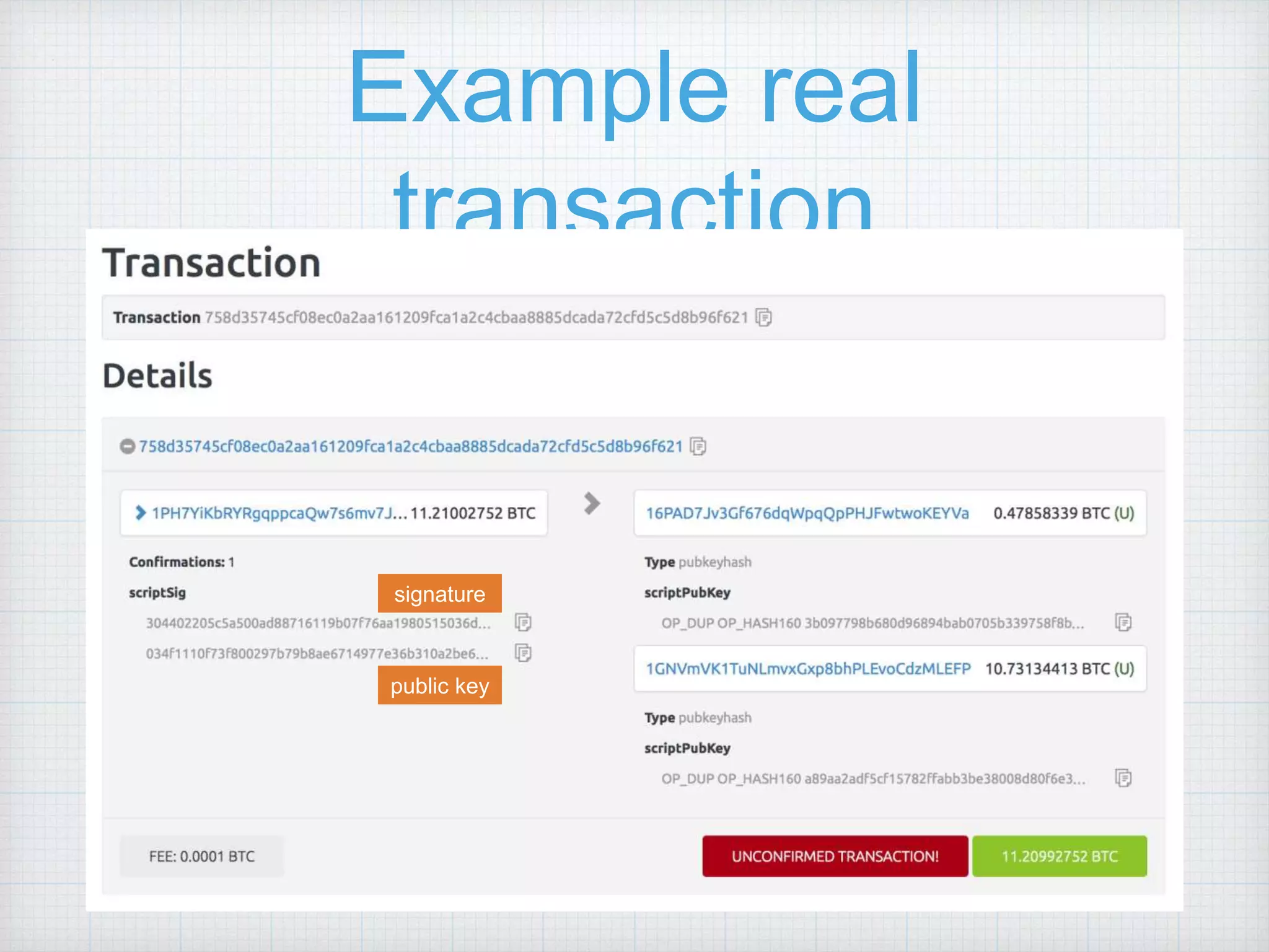 Example real
transaction
signature
public key
 
