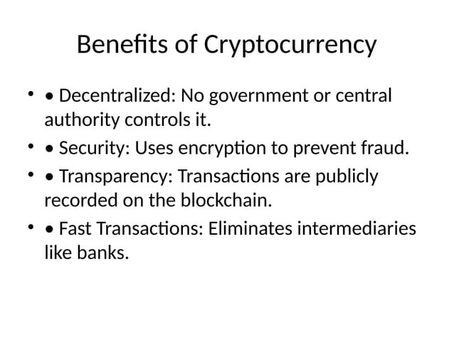 Cryptocurrency Presentation For Student Pptx
