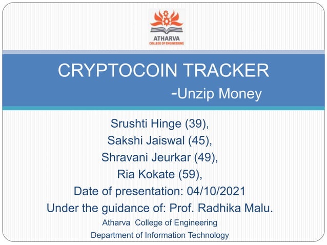 CRYPTOCURRENCY TRACKER ppt.pptx | Operating Systems | Computer Software ...