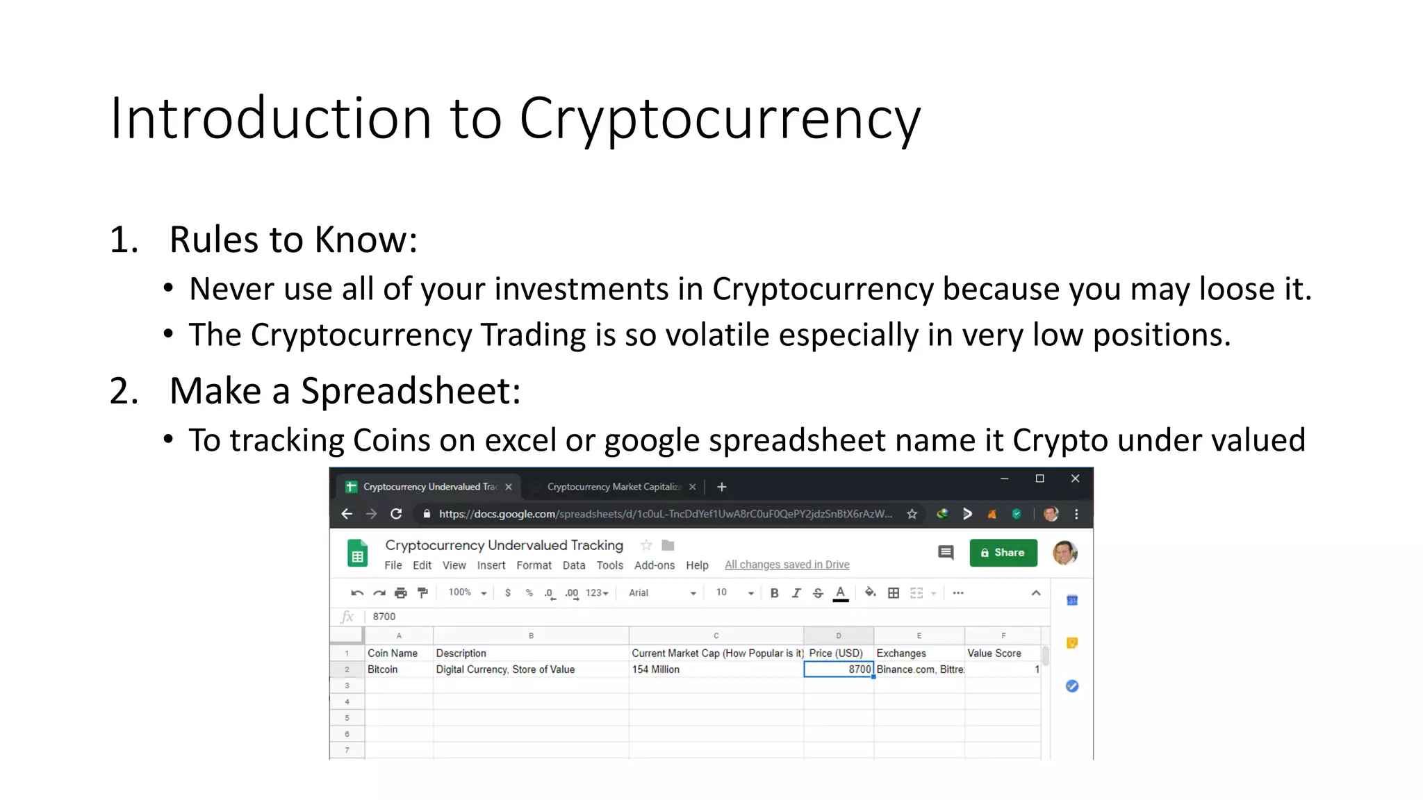 Introduction to Cryptocurrency trading | PPTX