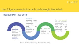 Une fulgurante évolution de la technologie blockchain
Fimat - Blockchain Financing - Pascal Lauffer CEO
 