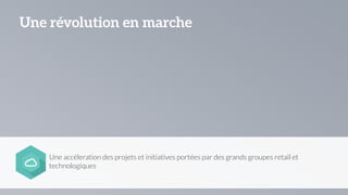 Une accéleration des projets et initiatives portées par des grands groupes retail et
technologiques
Une révolution en marche
 