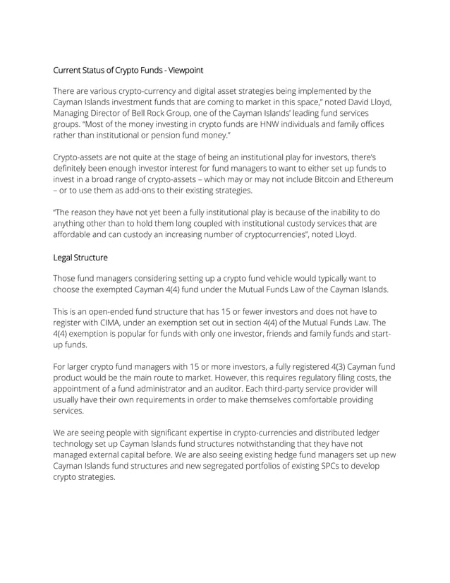 Crypto Fund Formation Hedge Fund Formation PDF