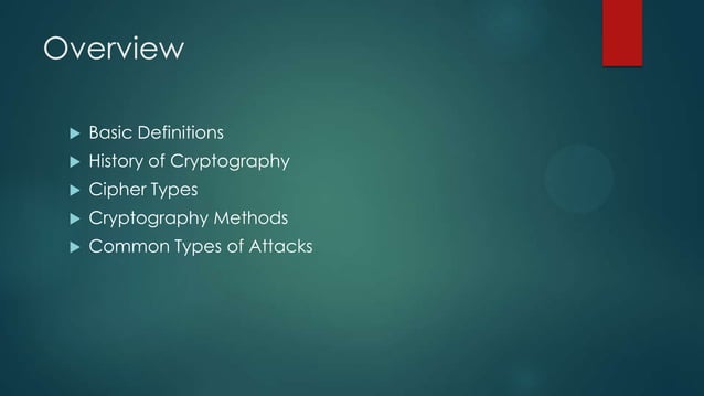 Cryptography.ppt | Information and Network Security | Computing