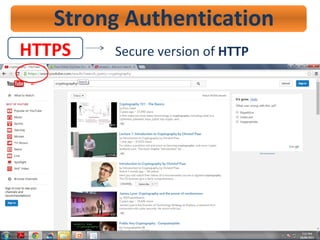 HTTPS
Strong Authentication
Secure version of HTTP
 