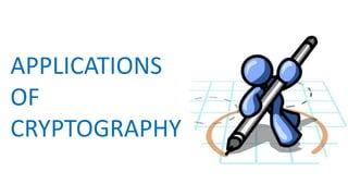 APPLICATIONS
OF
CRYPTOGRAPHY
 