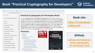 Book "Practical Cryptography for Developers"
4
GitHub:
github.com/nakov/pra
ctical-cryptography-
for-developers-book
Book site:
https://cryptobook.
nakov.com
 