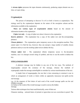 Cryptography and Network Lecture Notes | PDF