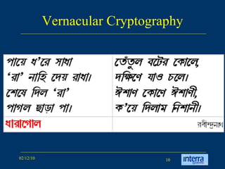 Vernacular Cryptography 