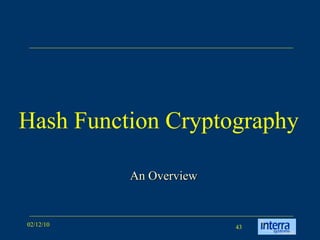 Hash Function Cryptography An Overview 