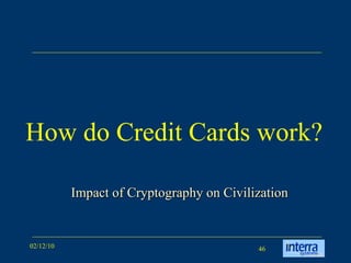 How do Credit Cards work? Impact of Cryptography on Civilization 