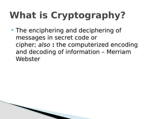 Cryptography Crash Course | PPT