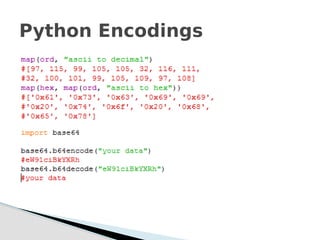 Python Encodings
 