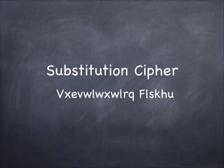 Substitution Cipher
Vxevwlwxwlrq Flskhu
 